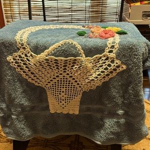 Vintage Hand crochet bath towel